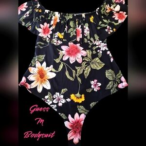GUESS black floral bodysuit.  Size M
